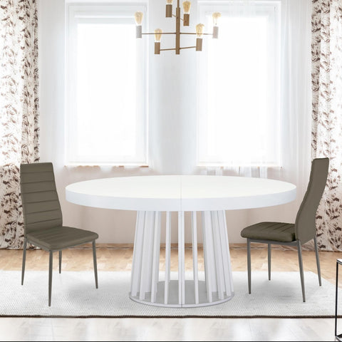 Lot de 4 chaises taupe matelassées design moderne