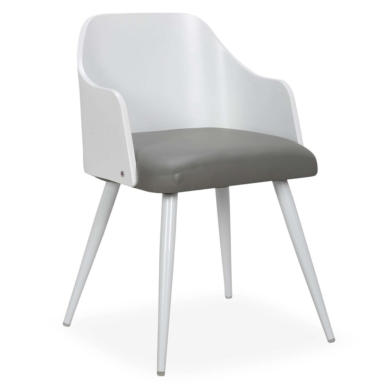 Lot de 2 chaises scandinaves Persane Bois Blanc et Simili Gris