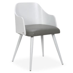Lot de 2 chaises scandinaves Persane Bois Blanc et Simili Gris