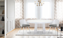 Lot de 2 chaises scandinaves Persane Bois Blanc et Simili Gris