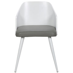 Lot de 2 chaises scandinaves Persane Bois Blanc et Simili Gris