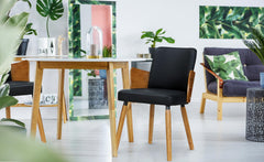 Lot de 2 chaises scandinaves Phibie bois naturel et Noir