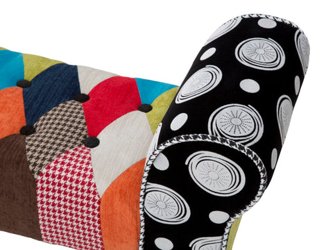 Banc patchwork Impérial en bois et tissu