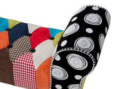 Banc patchwork Impérial en bois et tissu