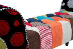 Banc patchwork Impérial en bois et tissu