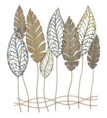 Panneau décoratif Feuilles Métal et MDF