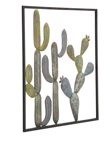 Décoration murale Cactus Cadre Métal Multicolore