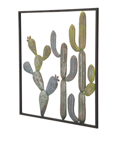Décoration murale Cactus Cadre Métal Multicolore