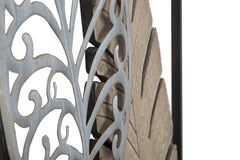 Décoration murale rectangulaire métal et MDF feuilles 3D