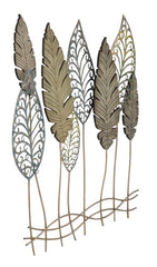 Panneau décoratif Feuilles Métal et MDF