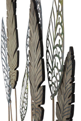 Panneau décoratif Feuilles Métal et MDF