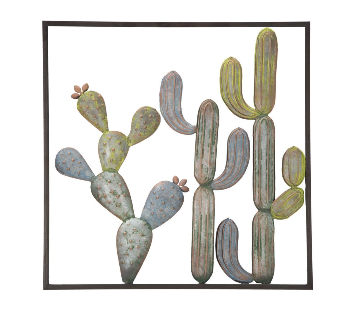 Décoration murale Cactus Cadre Métal Multicolore