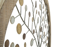 Panneau mural rond Albero della Vita Bois et métal décoratif