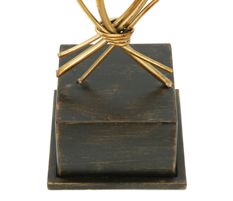 Porte-bougie Glam Iris doré base noire