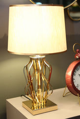 Lampe de table Glam doré et crème