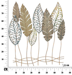 Panneau décoratif Feuilles Métal et MDF