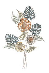 Panneau mural en métal motifs géométriques et floraux