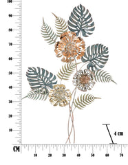 Panneau mural en métal motifs géométriques et floraux