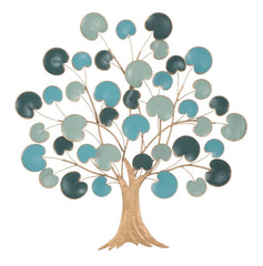 Panneau décoratif arbre en métal argenté