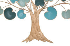 Panneau décoratif arbre en métal argenté