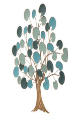 Panneau décoratif arbre en métal argenté