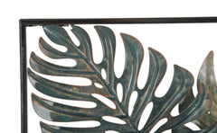 Panneau mural rectangulaire en métal motifs géométriques et floraux