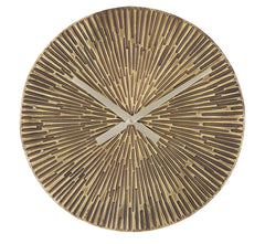 Horloge murale ronde métal bronzé