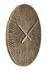 Horloge murale ronde métal bronzé