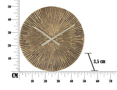 Horloge murale ronde métal bronzé