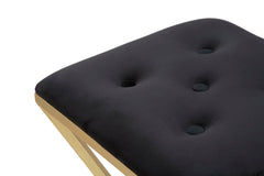 Tabouret de bar Pyramide métal doré Tissu noir