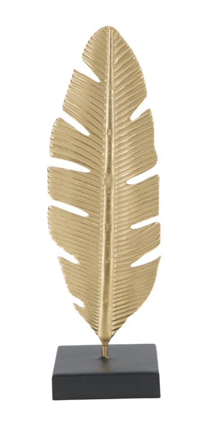 DECOR LEAF GLAM W/CANDLE HOLDER CM 10X10X34 