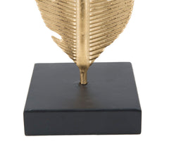 DECOR LEAF GLAM W/CANDLE HOLDER CM 10X10X34 