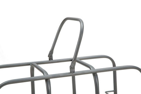 Porte-bouteilles 9 trous métal gris foncé avec poignée
