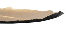 Plateau en métal doré brillant design Feuille