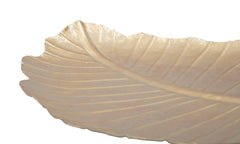 Plateau en métal doré brillant design Feuille