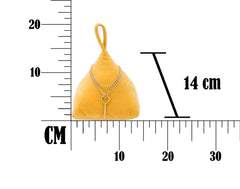 Butoir de porte triangle Velours Orange avec pendentif
