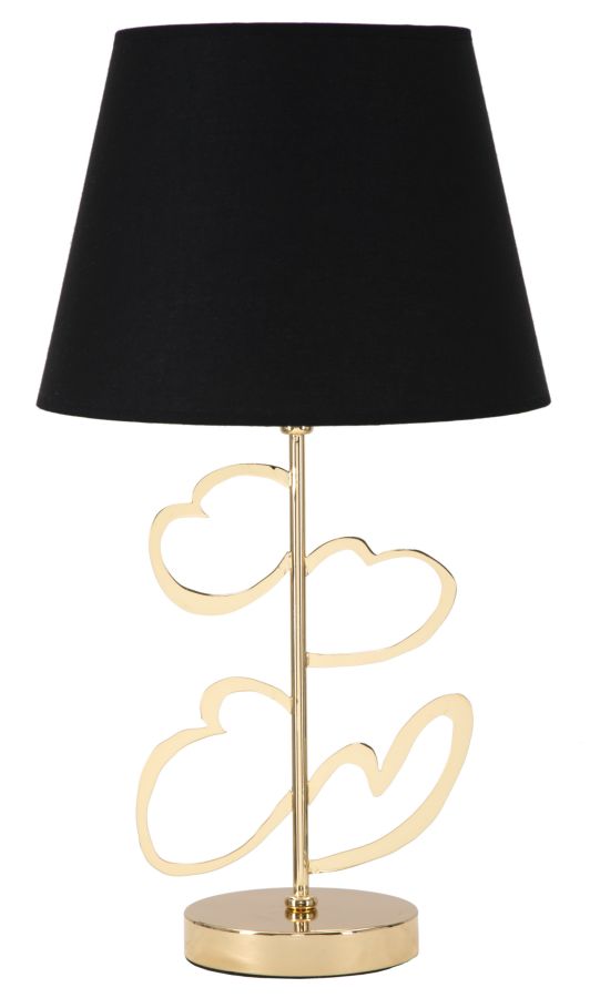 Lampe de table Glam Harts métal or abat-jour tissu noir