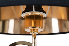 Lampe de table Glam Harts métal or abat-jour tissu noir