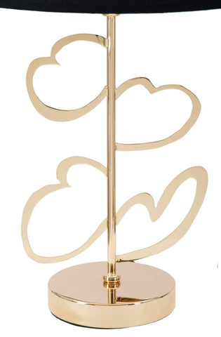 Lampe de table Glam Harts métal or abat-jour tissu noir