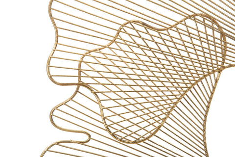 Panel decorativo geométrico de metal dorado