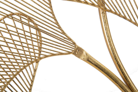 Panel decorativo geométrico de metal dorado