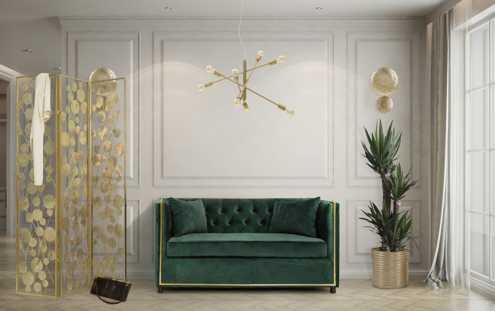 WALL LAMP SIMPLE GLAM CM 28,5X8X46 