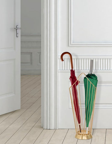 Porte-parapluie en acier doré minimaliste