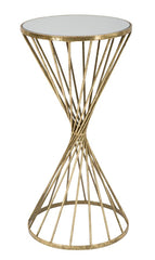 Table ronde Hypnos métal doré et verre