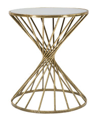 Table ronde Hypnos Métal Or et Verre
