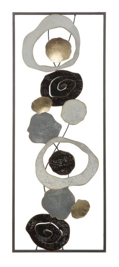 Panel metálico abstracto DIXY motivos geométricos y florales