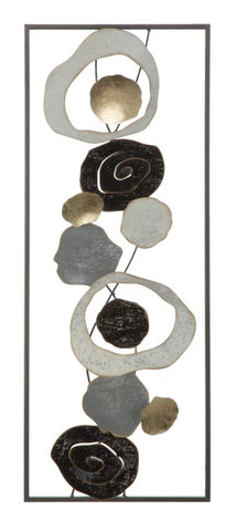 Panel metálico abstracto DIXY motivos geométricos y florales