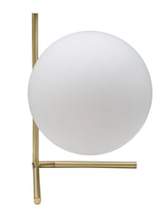Lampe de table Glamy métal doré et sphère en verre opaque