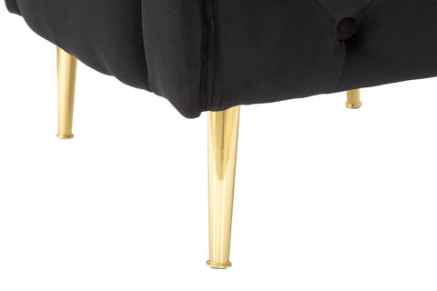 Butaca Bucarest Terciopelo Negro metal dorado