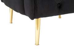 Fauteuil Bucarest Velours Noir métal doré